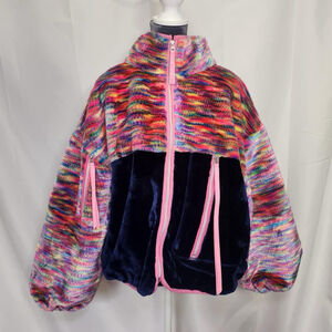 UGG Women's Marlene Sherpa Jacket Full Zip Plush Fleece Stand Collar M Winter